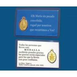 Mod.708 Medalla plastificada de cartera dorada