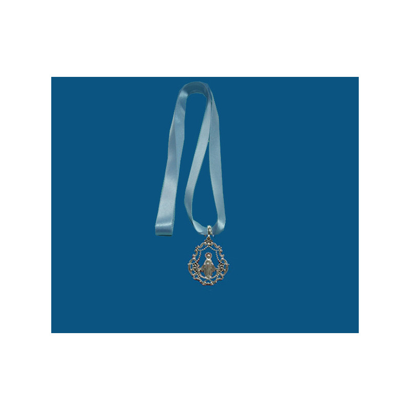 [77777] Mod.761 Medalla lira (45mm) V. Milagrosa con cinta azul