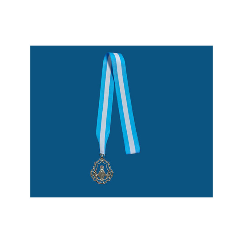 [77777] Mod.760 Medalla pequeña de lira (45mm) con cinta azul y blanca