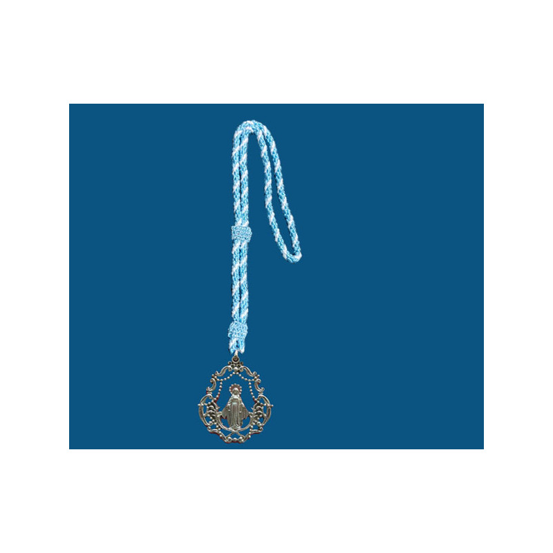 [77777] Mod.759 Medalla lira grande (65mm) V. Milagrosa con cordón azul y blanco