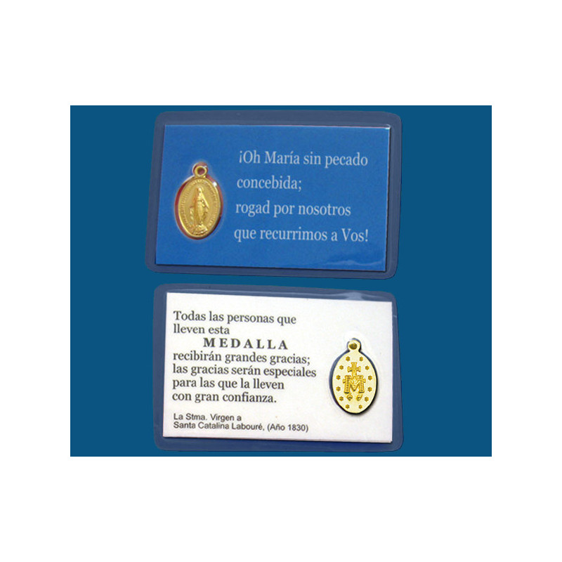 Mod.708 Medalla plastificada de cartera dorada