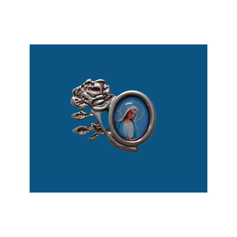 [77777] Mod.120 Pin rosa en plata vieja con fotografía.(25mm)