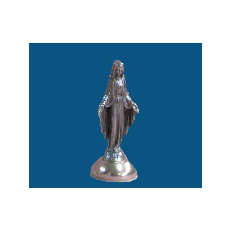 [77777] Mod.603 Virgen con peana en plata vieja (7 cm altura)