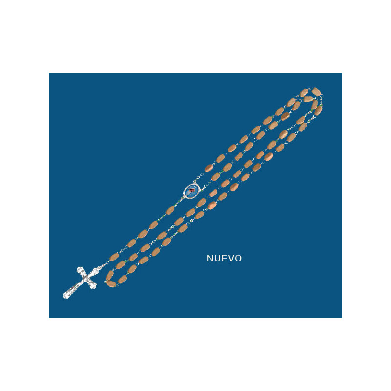 [77777] Mod.543 Rosario madera natural V. Milagrosa.(44cm)