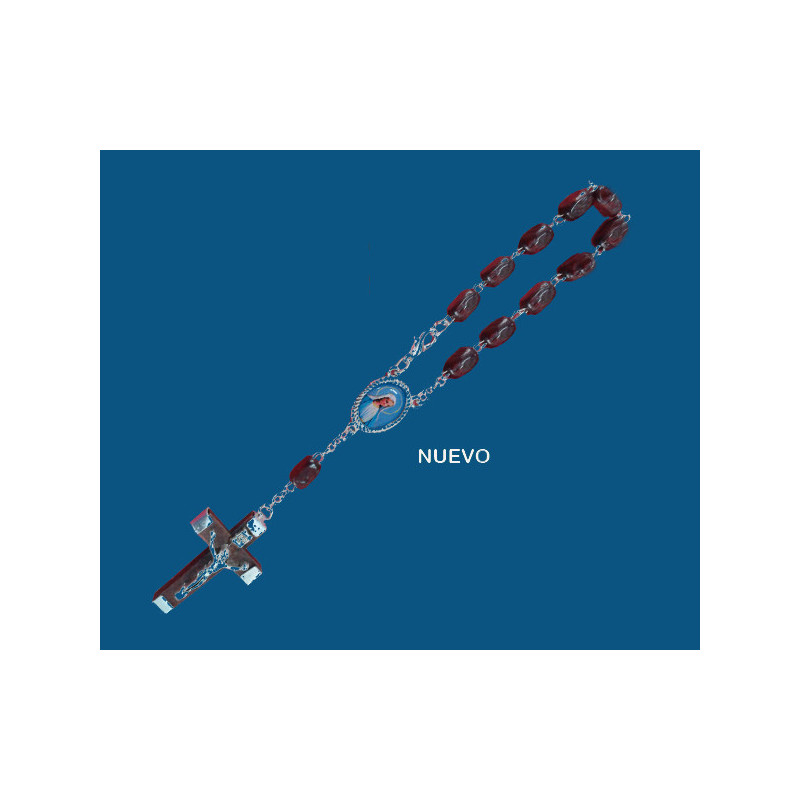 [77777] Mod.542 Decena madera marrón V. Milagrosa.(20cm)