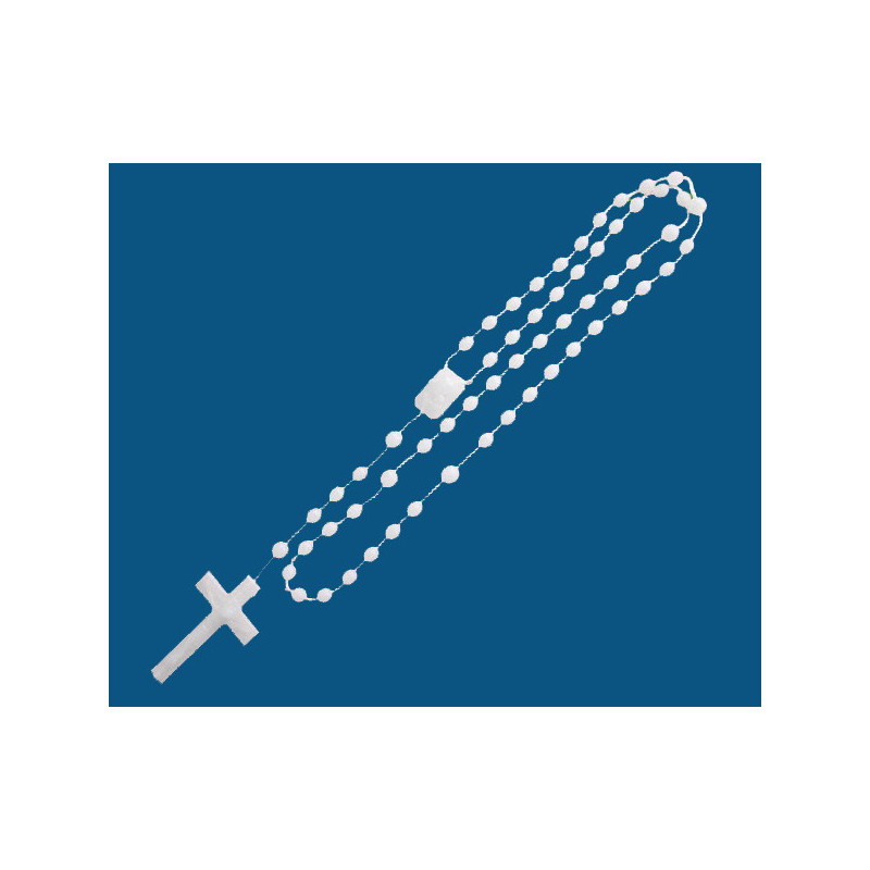 [77777] Mod.527 Rosario fosforescente blanco.(41cm)