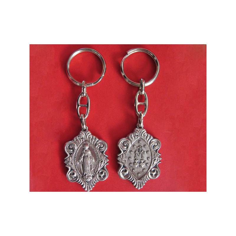 [77777] Mod.115 Llavero ornamental V. Milagrosa en plata vieja.(47mm)