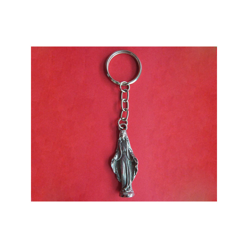 [77777] Mod.114 Llavero silueta grande V. Milagrosa en plata vieja.(55mm)