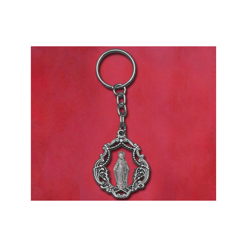 [77777] Mod.103 Llavero de lira con baño de plata vieja y respaldo liso.(47mm)