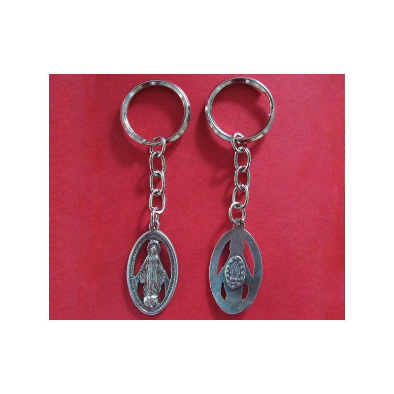 [77777] Mod.102 Llavero calado con baño de plata vieja.(37mm)