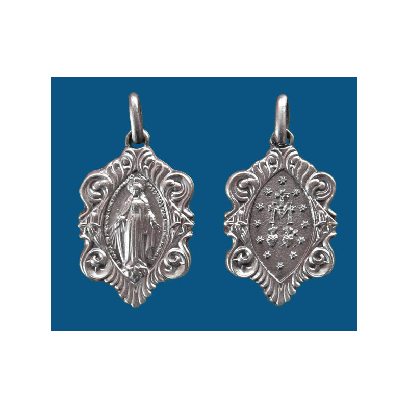 Medalla ornamental en plata vieja.(25mm) Mod.1004