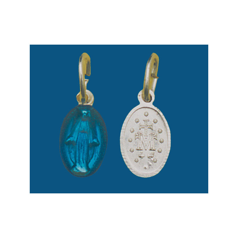 Medalla pequeña latón con baño plata esmaltada una cara. Bolsa de 1000 uds. Mod.19