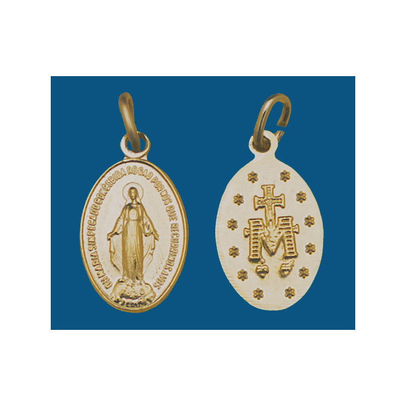 Medalla mediana de aluminio dorada. Bolsa de 1000 uds.(18mm) Mod.15